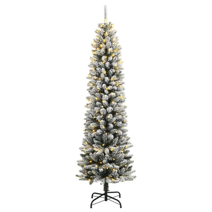 Christmas Tree | Green and white | PVC, PE, Steel | Tall and slim
