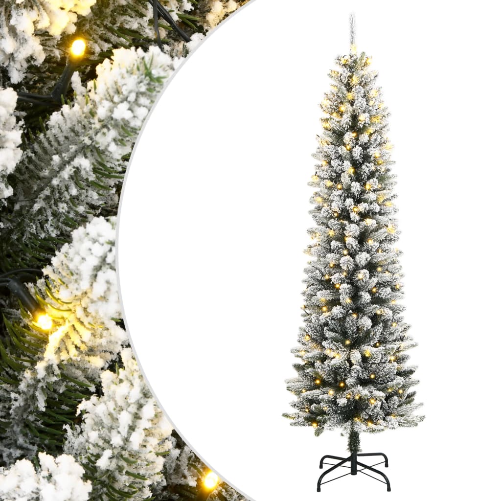 Christmas Tree | Green and White | PVC, PE, Steel | 180 cm