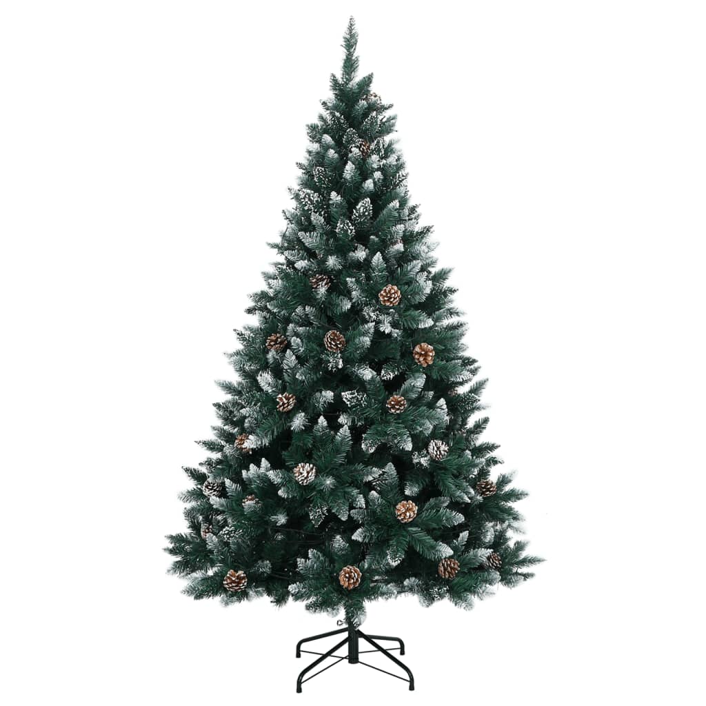 Artificial Christmas Tree Green and White PVC, Steel 71 in