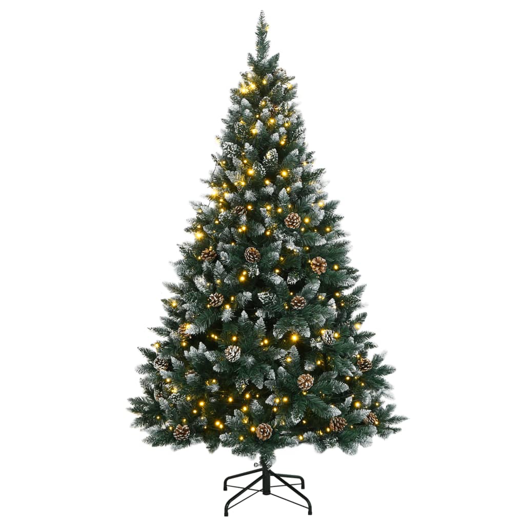 Artificial Christmas Tree Green and White PVC, Steel 71 in