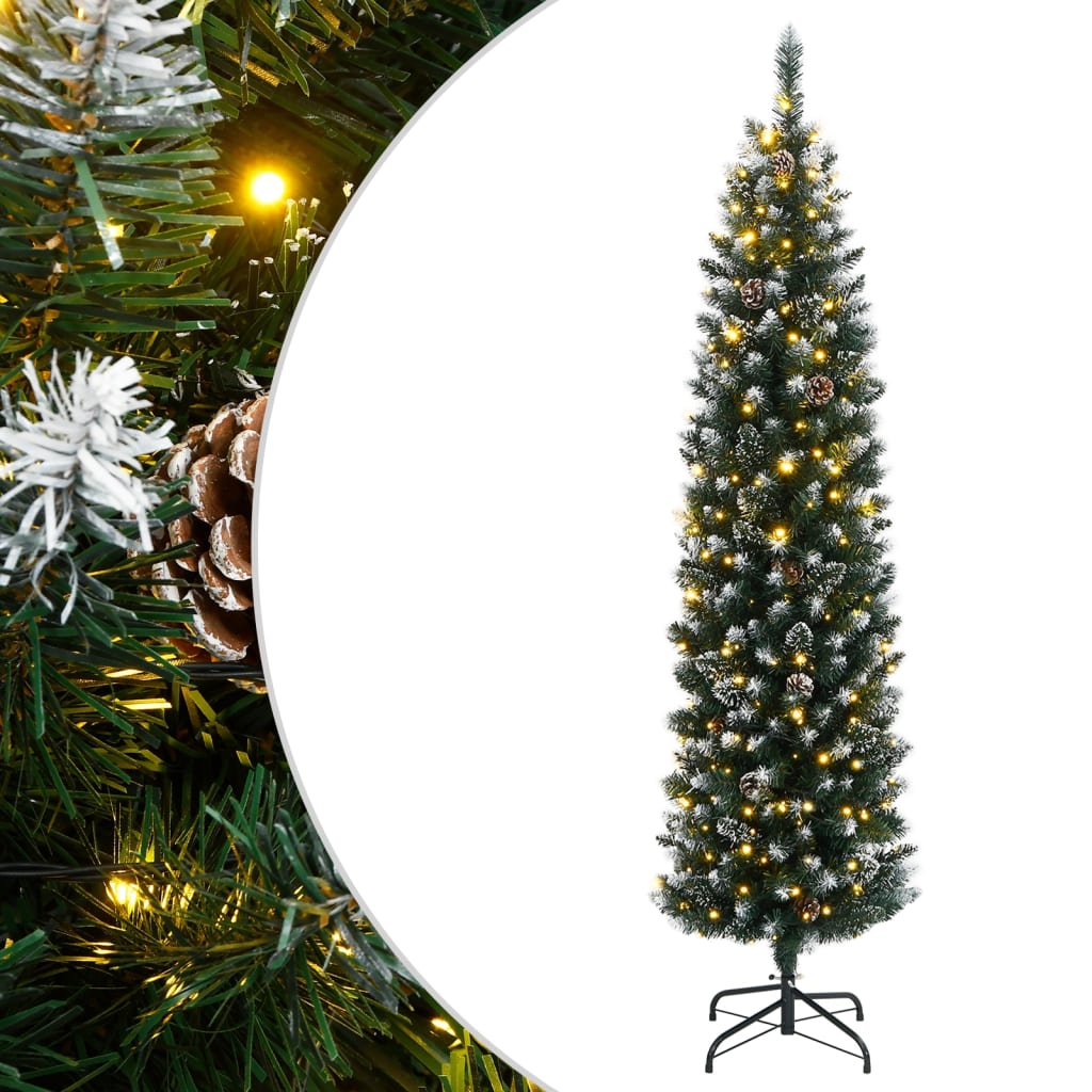 Artificial Christmas Tree Green PVC 70.9 in Decorative Inlays