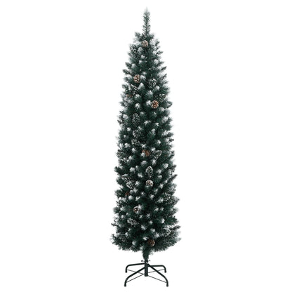 Artificial Christmas Tree Green and White PVC, Steel 82.7 in