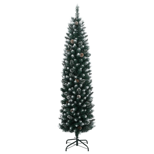 Artificial Christmas Tree Green and White PVC, Steel 82.7 in