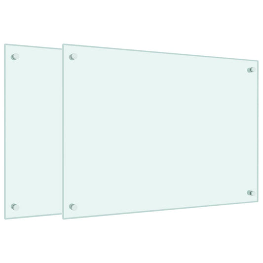 Kitchen Backsplashes 2 pcs White 70x50 cm Tempered Glass