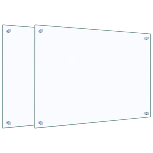 Kitchen Backsplashes 2 pcs Transparent 70x50 cm Tempered Glass
