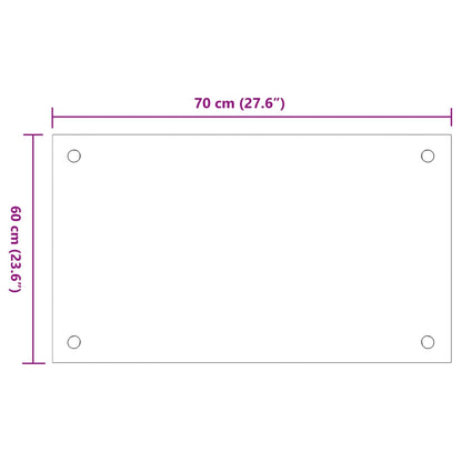 Kitchen Backsplashes 2 pcs Transparent 70x60 cm Tempered Glass