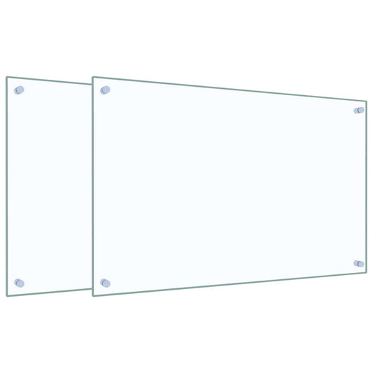 Kitchen Backsplashes 2 pcs Transparent 80x50 cm Tempered Glass
