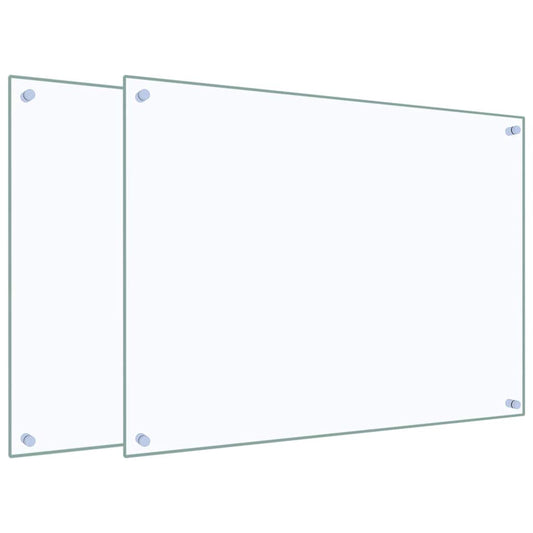 Kitchen Backsplashes 2 pcs Transparent 80x60 cm Tempered Glass