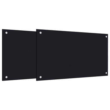 Kitchen Backsplashes 2 pcs Black 70x40 cm Tempered Glass