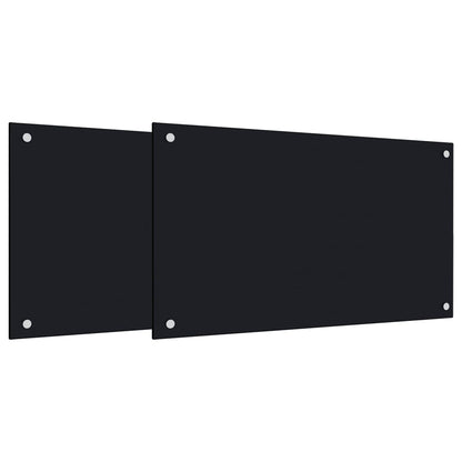 Kitchen Backsplashes 2 pcs Black 70x40 cm Tempered Glass