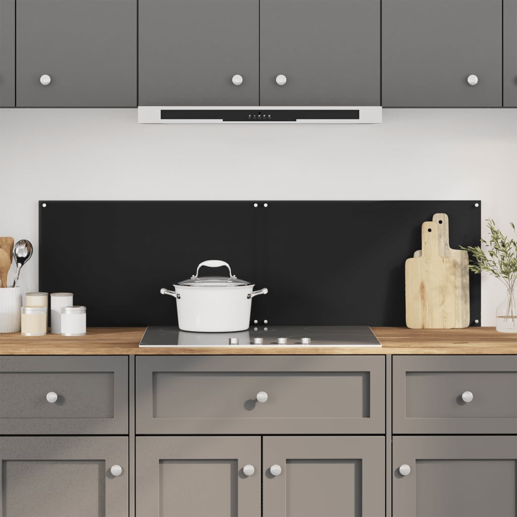 Kitchen Backsplashes 2 pcs Black 70x40 cm Tempered Glass