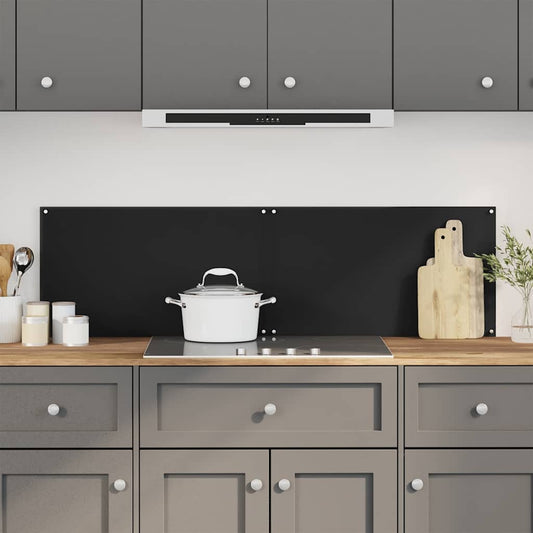 Kitchen Backsplashes 2 pcs Black 70x60 cm Tempered Glass