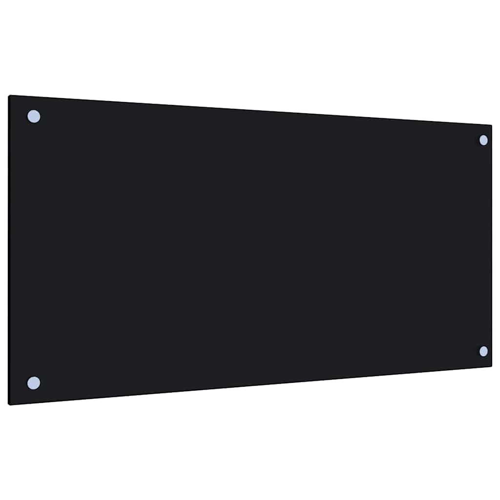 Kitchen Backsplashes 2 pcs Black 80x40 cm Tempered Glass