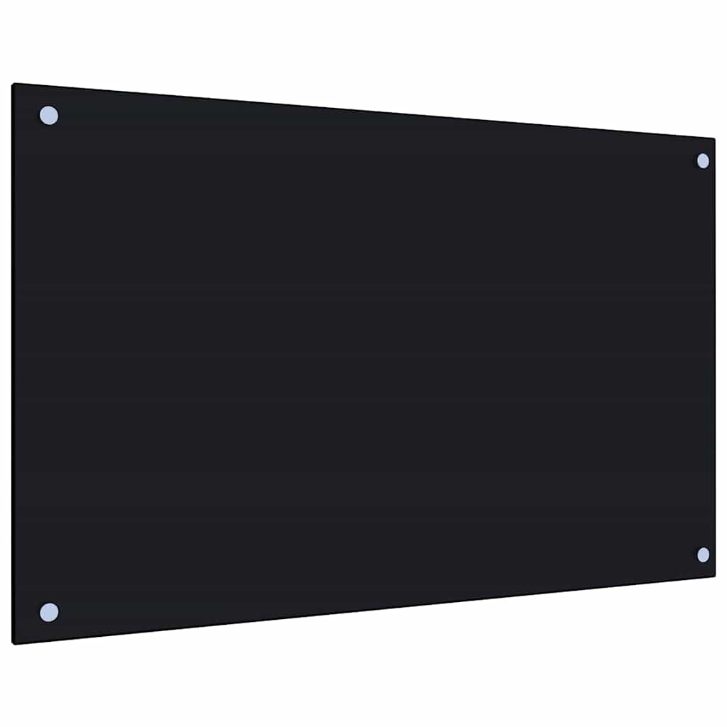 Kitchen Backsplashes 2 pcs Black 80x50 cm Tempered Glass