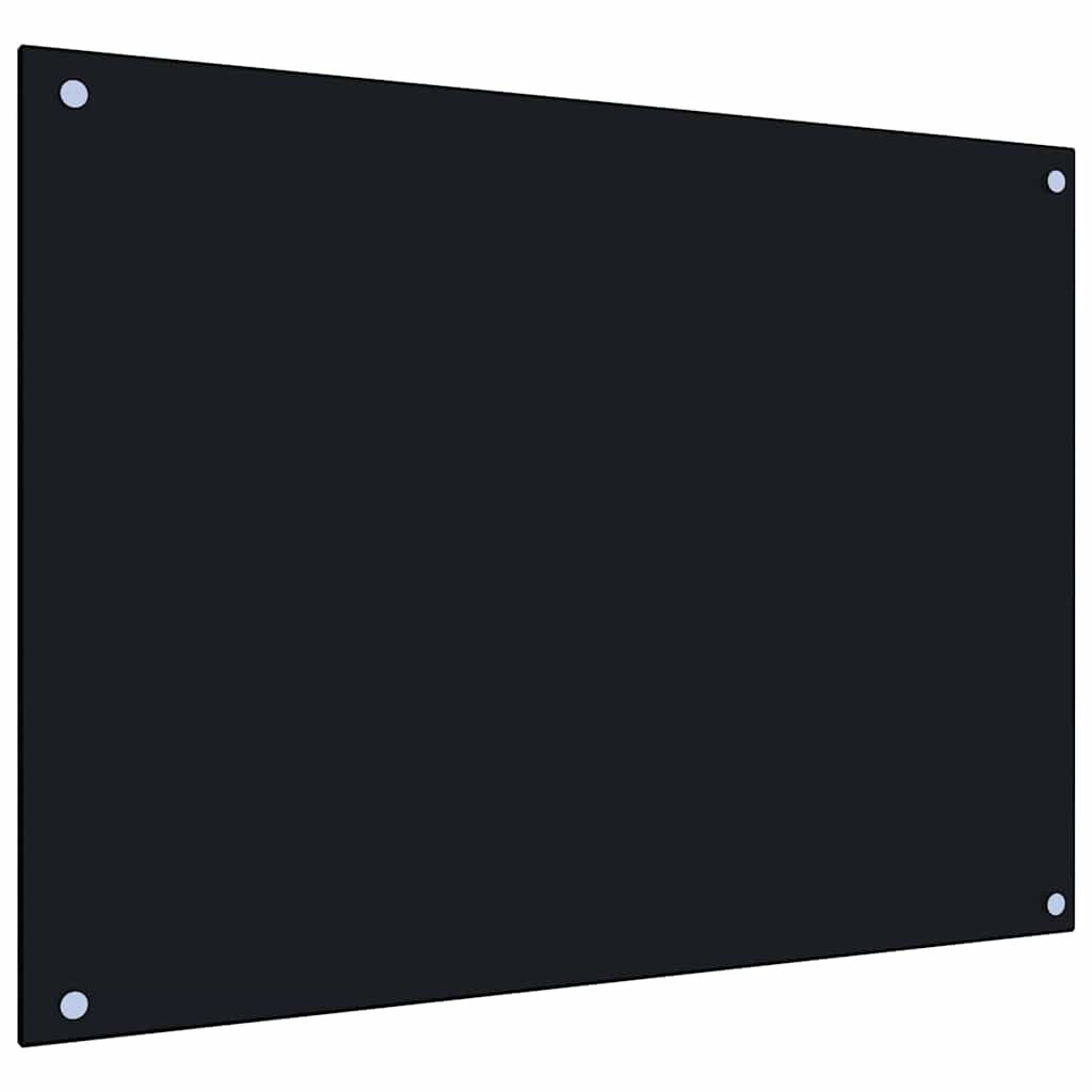 Kitchen Backsplashes 2 pcs Black 80x60 cm Tempered Glass