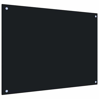 Kitchen Backsplashes 2 pcs Black 80x60 cm Tempered Glass