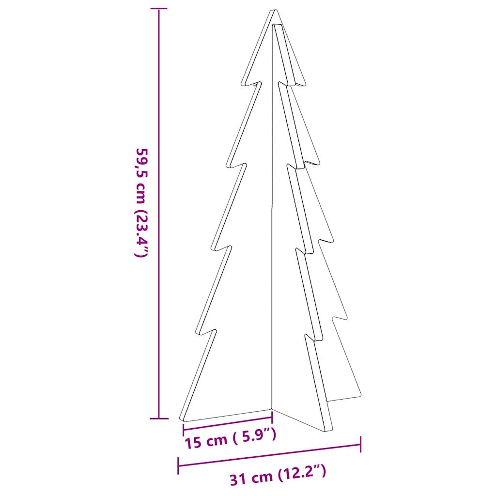 Wooden Christmas Tree for Decoration White 59.5 cm Solid Wood Pine