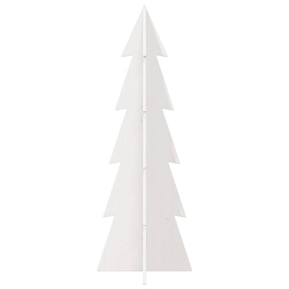 Wooden Christmas Tree for Decoration White 112 cm Solid Wood Pine