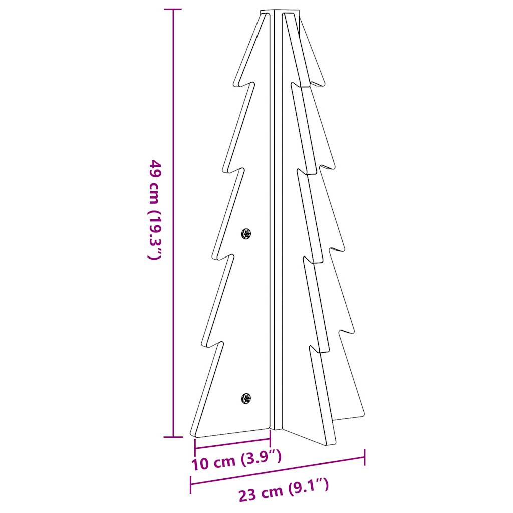 Wooden Christmas Tree for Decoration White 49 cm Solid Wood Pine