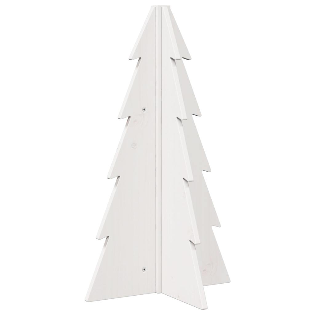 Wooden Christmas Tree for Decoration White 69.5 cm Solid Wood Pine