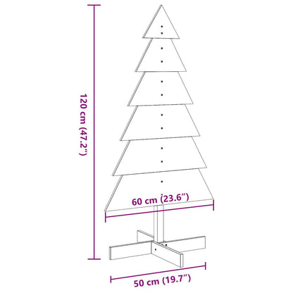 Wooden Christmas Tree for Decoration White 120 cm Solid Wood Pine