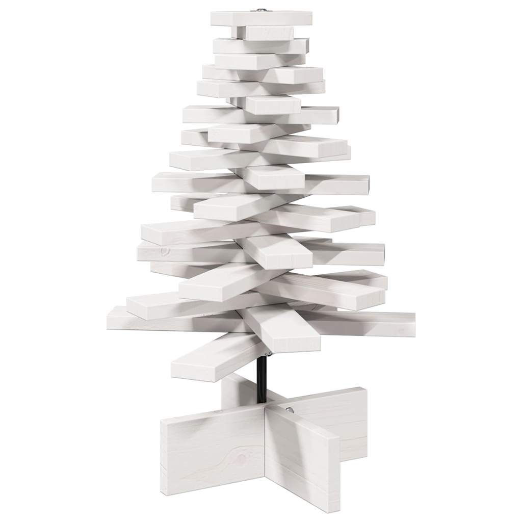 Wooden Christmas Tree for Decoration White 60 cm Solid Wood Pine