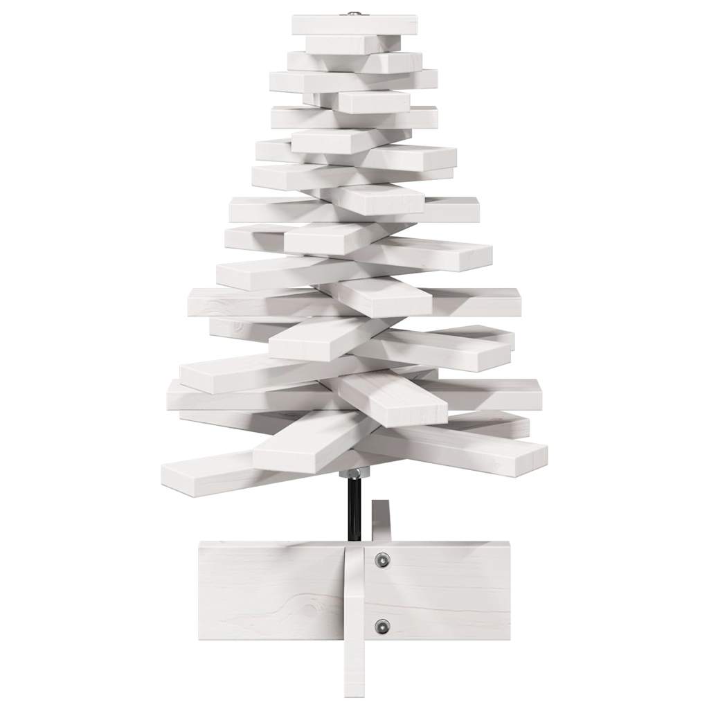 Wooden Christmas Tree for Decoration White 60 cm Solid Wood Pine