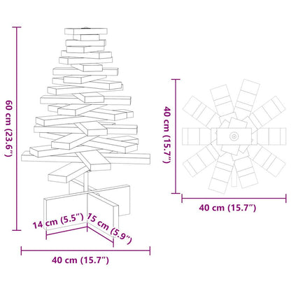 Wooden Christmas Tree for Decoration White 60 cm Solid Wood Pine