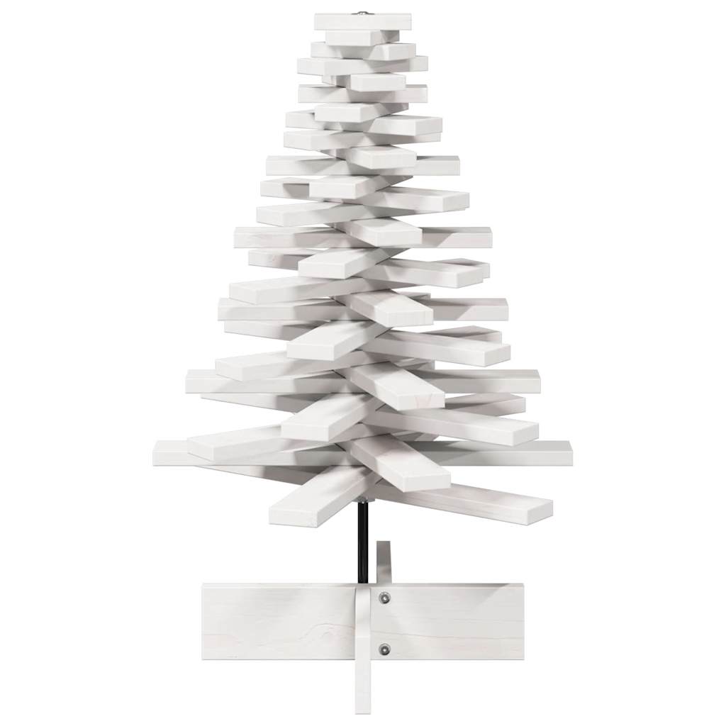 Wooden Christmas Tree for Decoration White 80 cm Solid Wood Pine