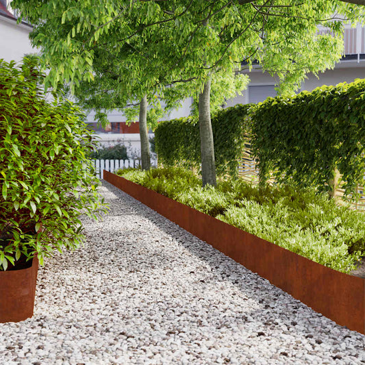 Lawn Edgings 20 pcs 25x103 cm Flexible Weathering Steel