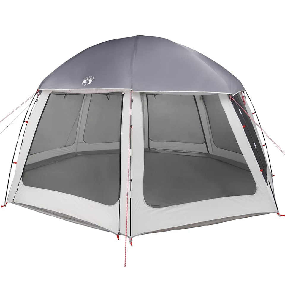 Pool Tent with Removable Fly & Mesh Walls Grey 510x510 cm