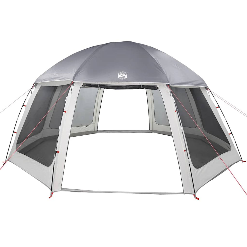 Pool Tent with Removable Fly & Mesh Walls Grey 510x510 cm