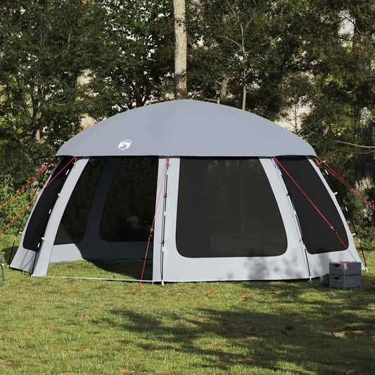 Pool Tent with Removable Fly & Mesh Walls Grey 510x510 cm