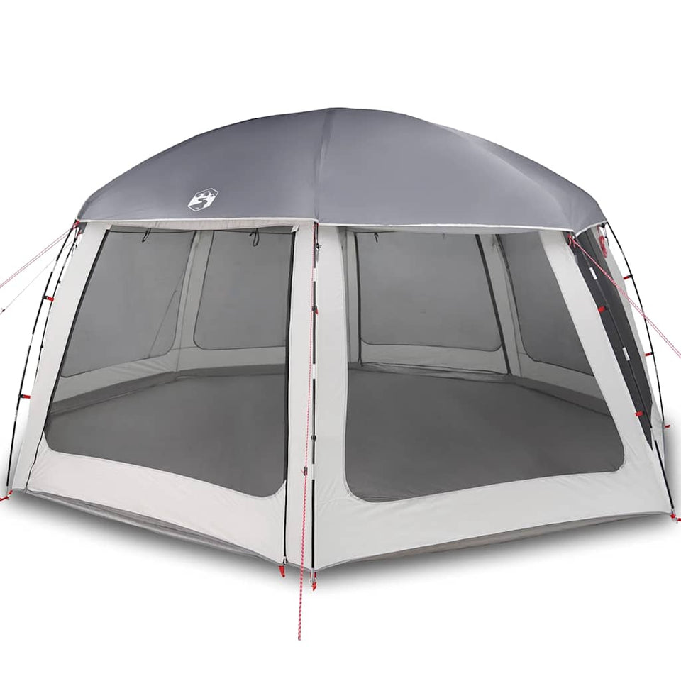 Pool Tent with Removable Fly & Mesh Walls Grey 612x612 cm