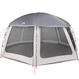 Pool Tent with Removable Fly & Mesh Walls Grey 612x612 cm