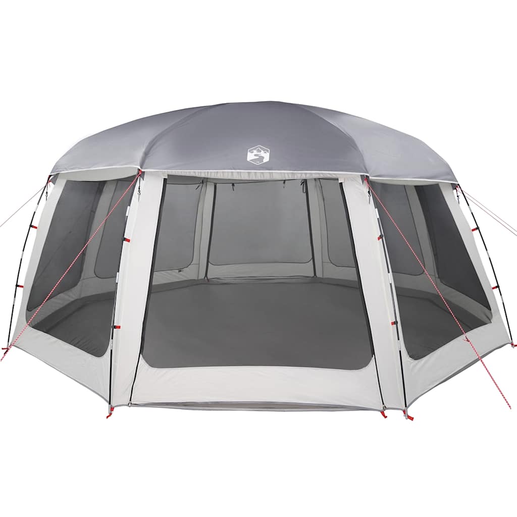 Pool Tent with Removable Fly & Mesh Walls Grey 690x690 cm