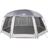 Pool Tent with Removable Fly & Mesh Walls Grey 690x690 cm
