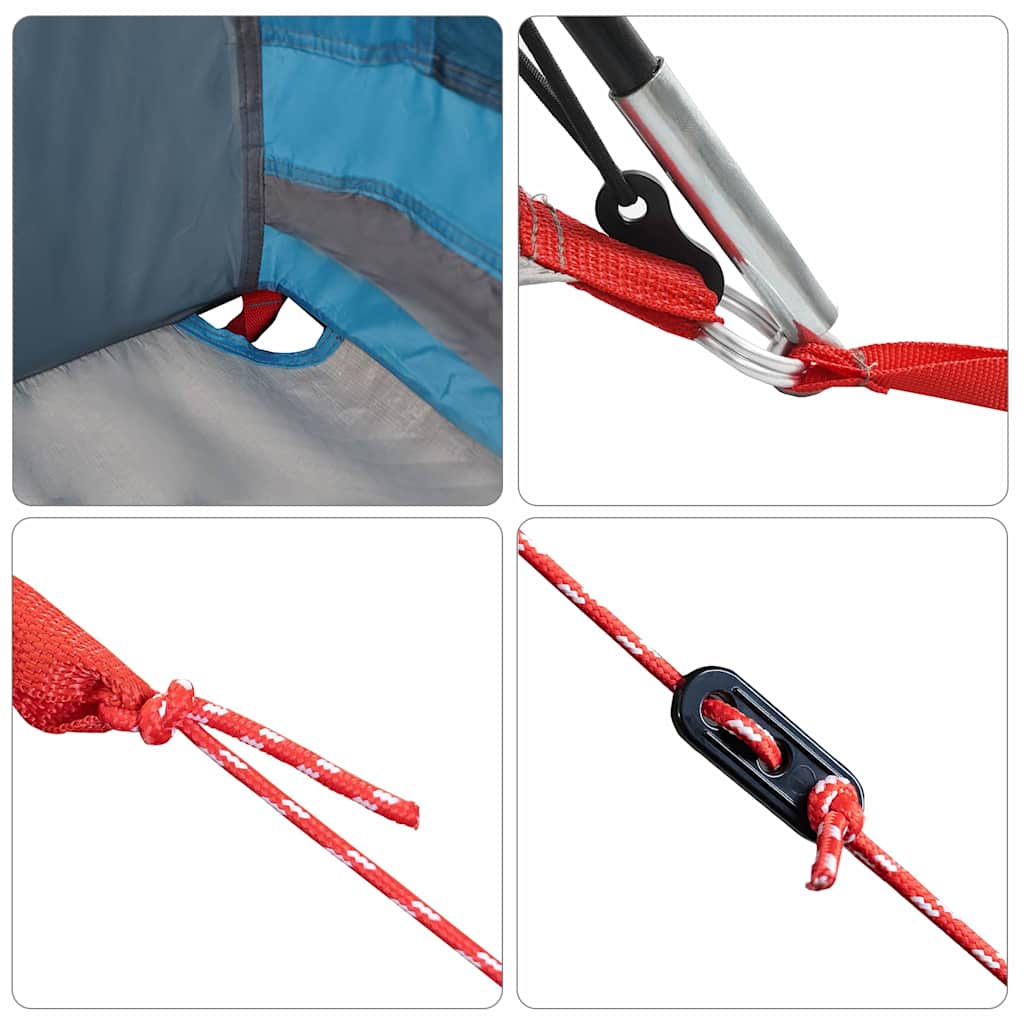 Family Tent with Roof Blue and Grey 721 x 335 x 212 cm