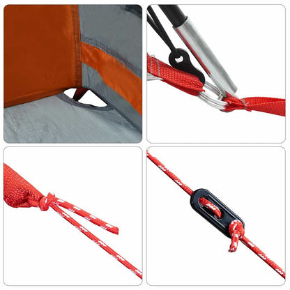 Family Tent with Roof Grey and Orange 721 x 335 x 212 cm