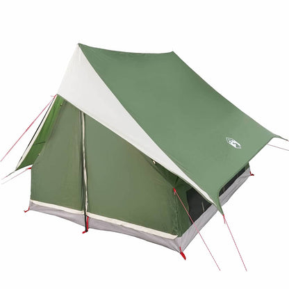 Family Tent with Roof Green and White 220 x 220 x 184 cm