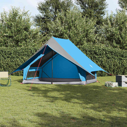 Family Tent with Roof Blue and Grey 256 x 256 x 185 cm