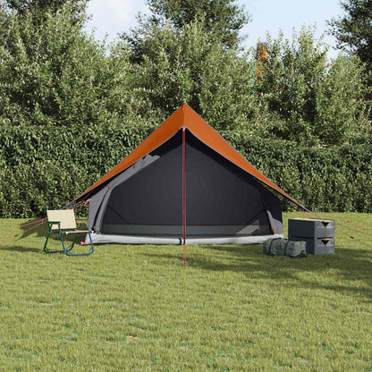 Family Tent with Roof Grey and Orange 256 x 256 x 185 cm