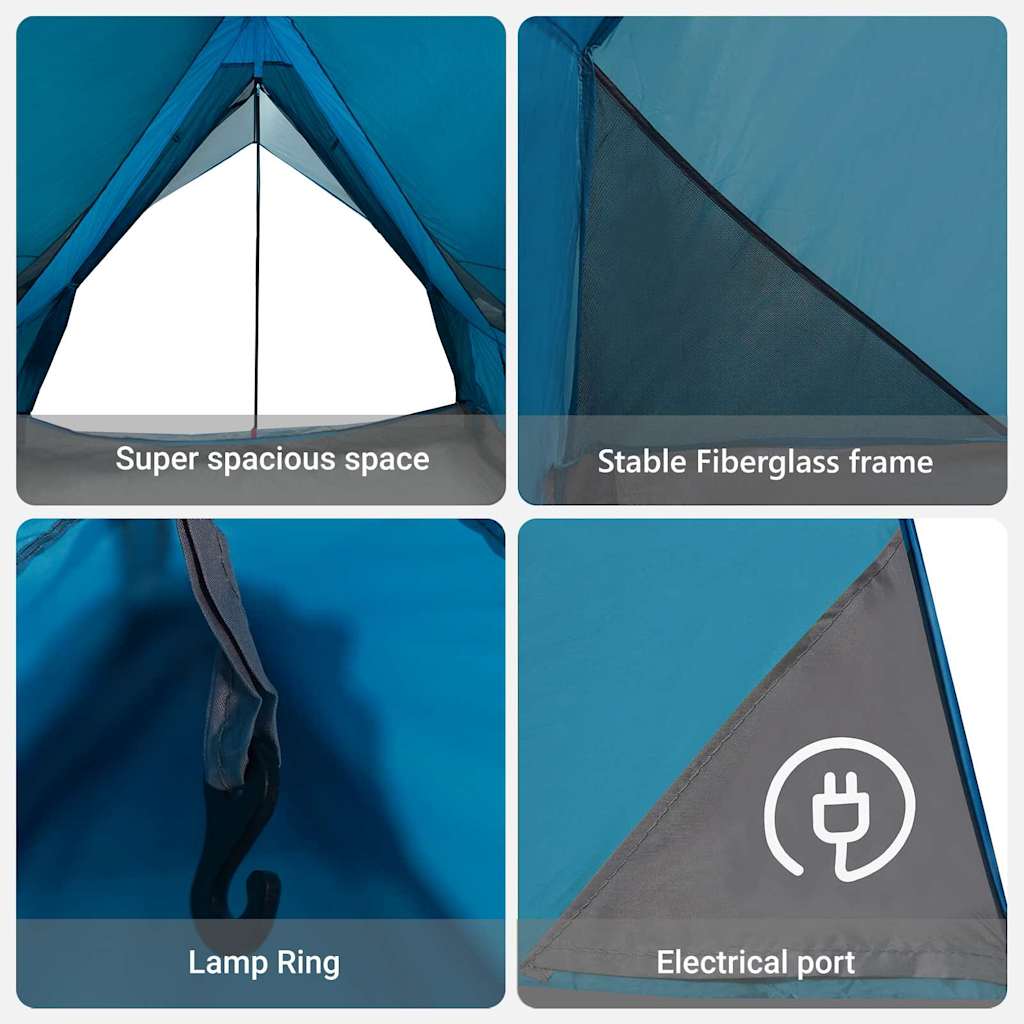 Family Tent with Roof Blue and Grey 315 x 286 x 200 cm
