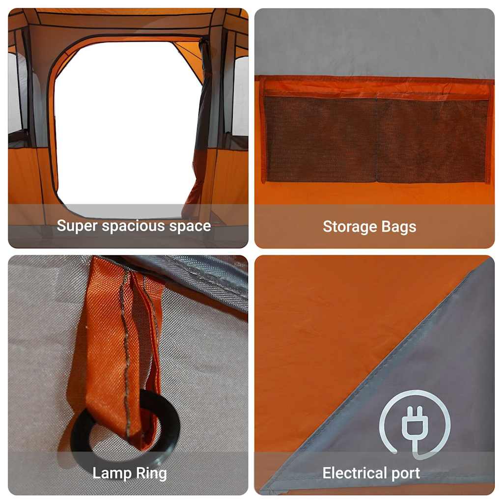 Family Tent with Roof Orange and Orange 435 x 255 x 216 cm