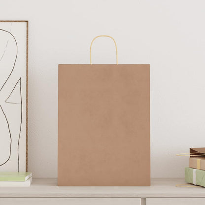 Paper Bags 50 pcs with Handles Brown 32x12x42 cm