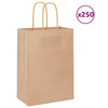 Paper Bags 250 pcs with Handles Brown 15x8x21 cm