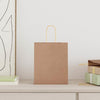 Paper Bags 250 pcs with Handles Brown 18x8x22 cm