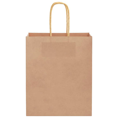 Paper Bags 250 pcs with Handles Brown 18x8x22 cm
