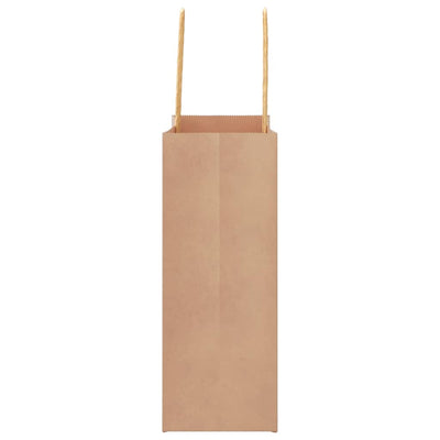 Paper Bags 250 pcs with Handles Brown 18x8x22 cm