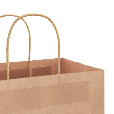 Paper Bags 250 pcs with Handles Brown 18x8x22 cm
